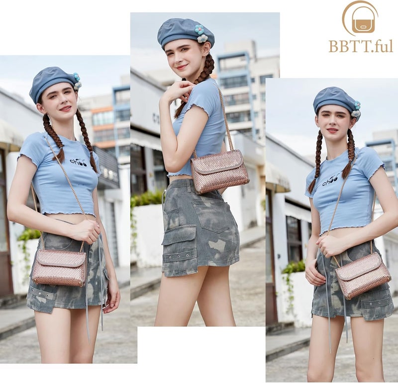 BBTT.ful Shoulder Bags Crossbody Bag Purses Handbags Crystals Rhinestone Evening Bag for Women Clutch Purse with Chain - Image 2